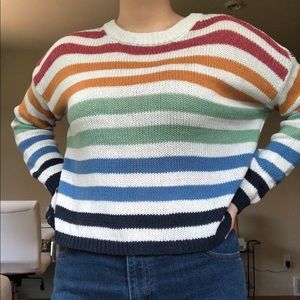 American Eagle Rainbow Striped Sweater